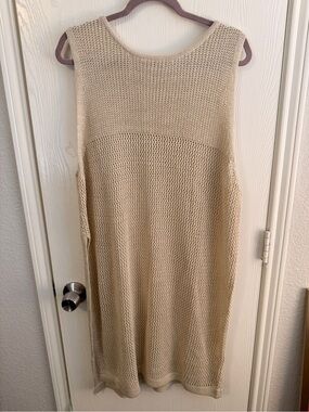 ADORA Cream Sleeveless Open-Knit Tunic